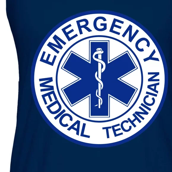 EMT Emergency Medical Technician Logo Ladies Essential Flowy Tank