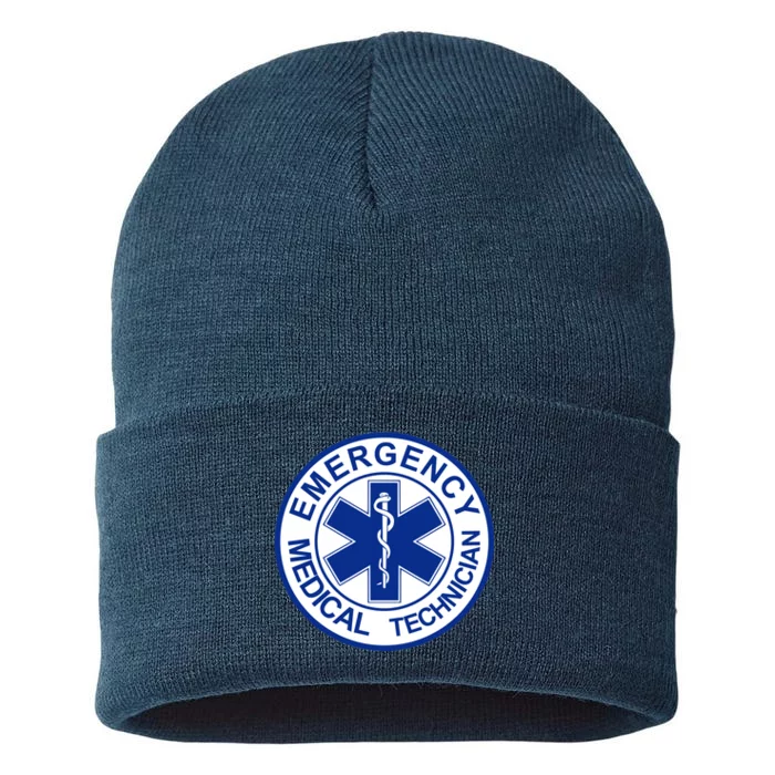 EMT Emergency Medical Technician Logo Sustainable Knit Beanie