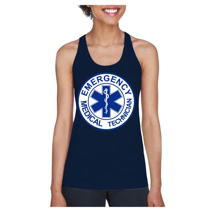 EMT Emergency Medical Technician Logo Women's Racerback Tank