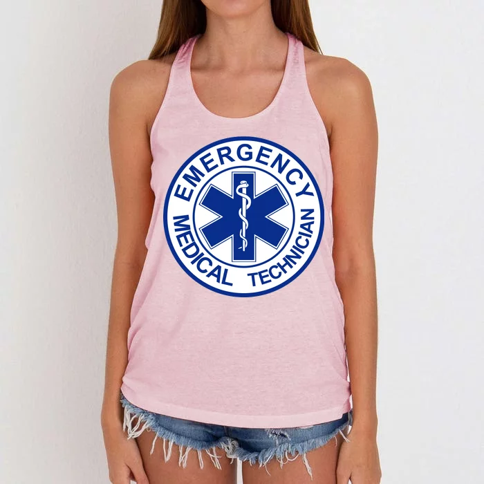 EMT Emergency Medical Technician Logo Women's Knotted Racerback Tank