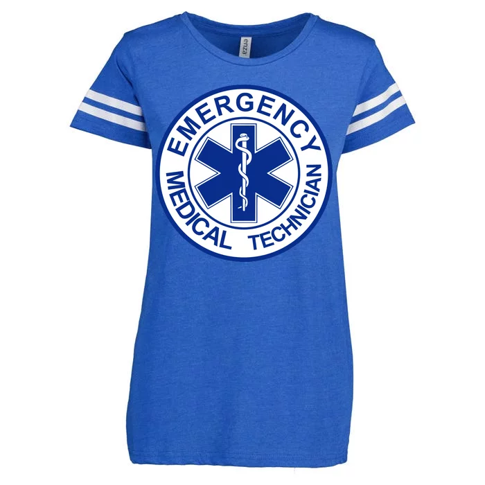 EMT Emergency Medical Technician Logo Enza Ladies Jersey Football T-Shirt