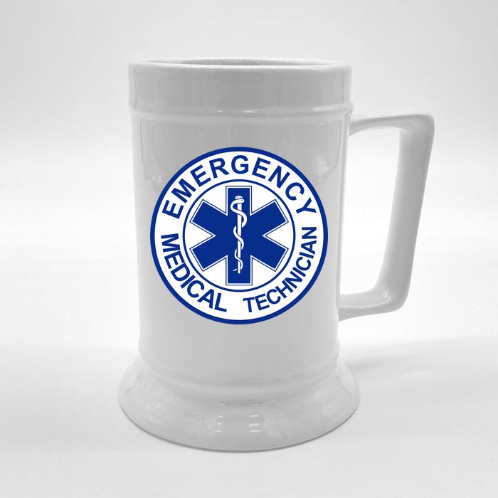 EMT Emergency Medical Technician Logo Front & Back Beer Stein