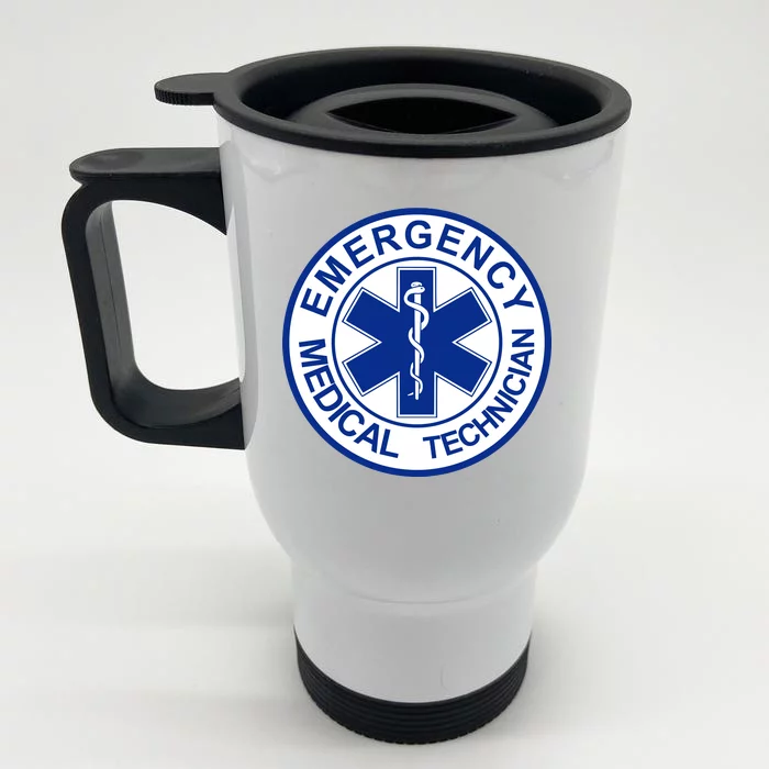 EMT Emergency Medical Technician Logo Front & Back Stainless Steel Travel Mug