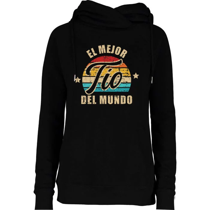 El Mejor TíO Del Mundo Vintage Retro Womens Funnel Neck Pullover Hood