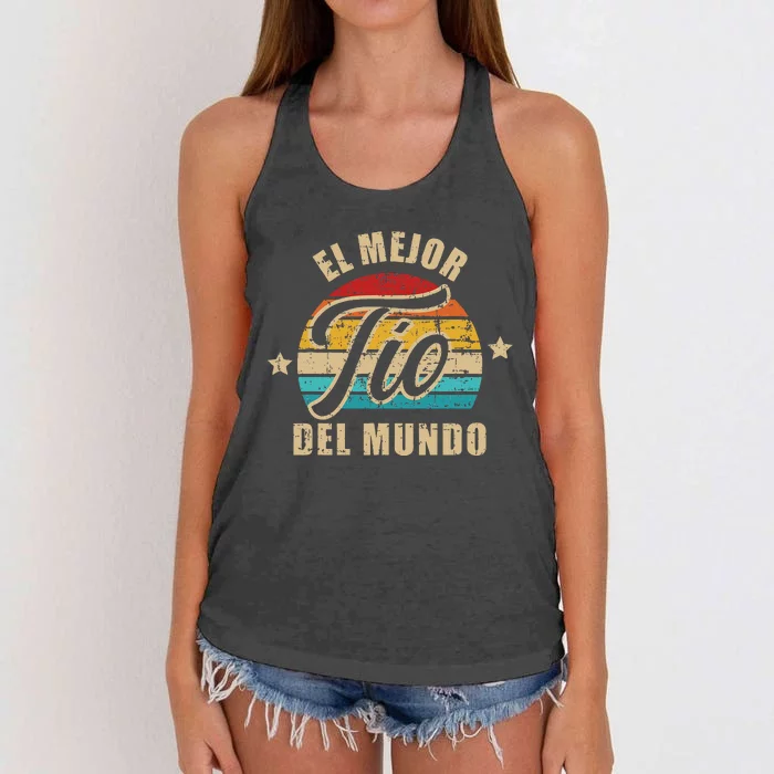 El Mejor TíO Del Mundo Vintage Retro Women's Knotted Racerback Tank