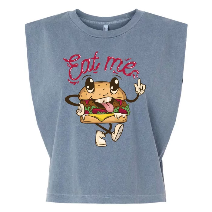 Eat Me Tasty Burger Garment-Dyed Women's Muscle Tee