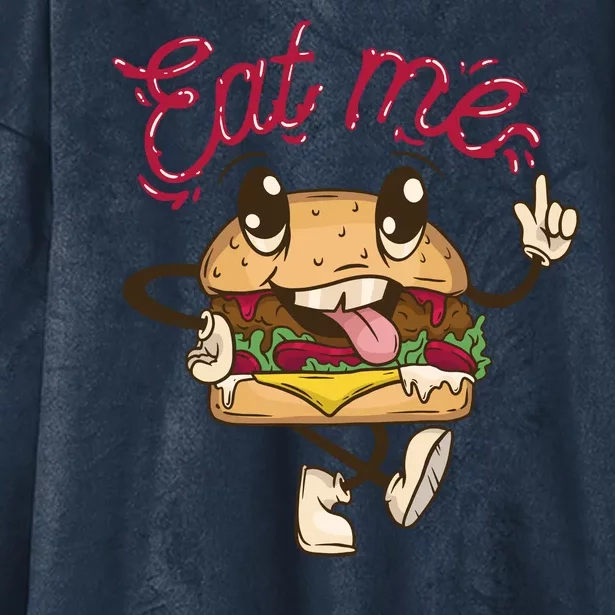 Eat Me Tasty Burger Hooded Wearable Blanket