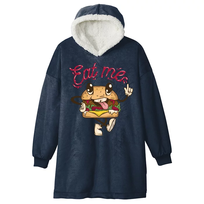 Eat Me Tasty Burger Hooded Wearable Blanket