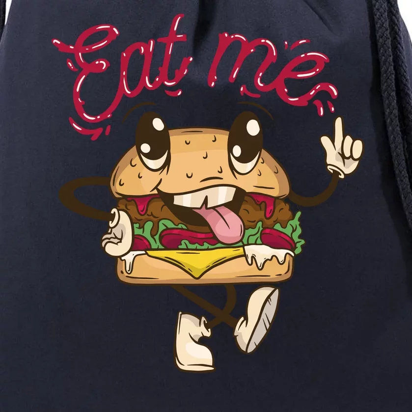 Eat Me Tasty Burger Drawstring Bag