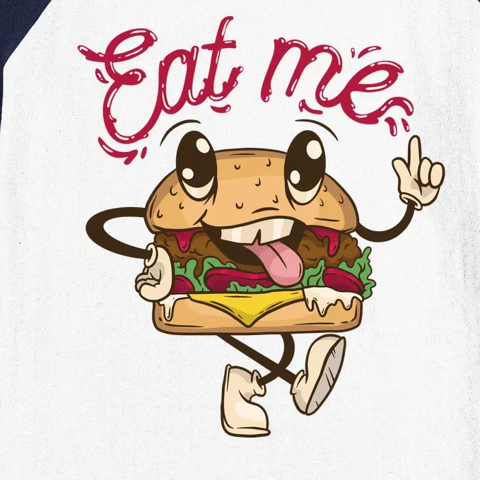 Eat Me Tasty Burger Baseball Sleeve Shirt