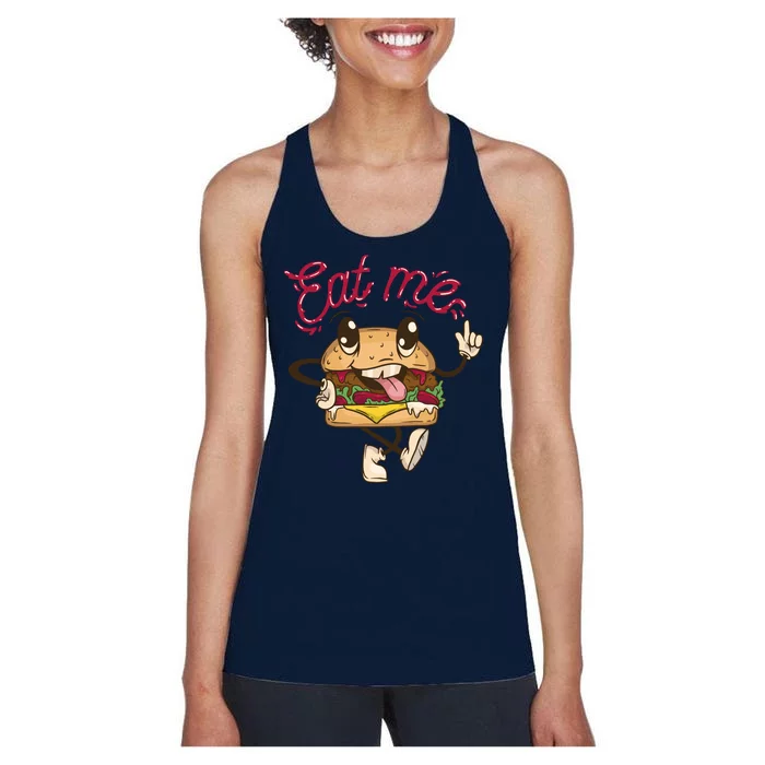 Eat Me Tasty Burger Women's Racerback Tank