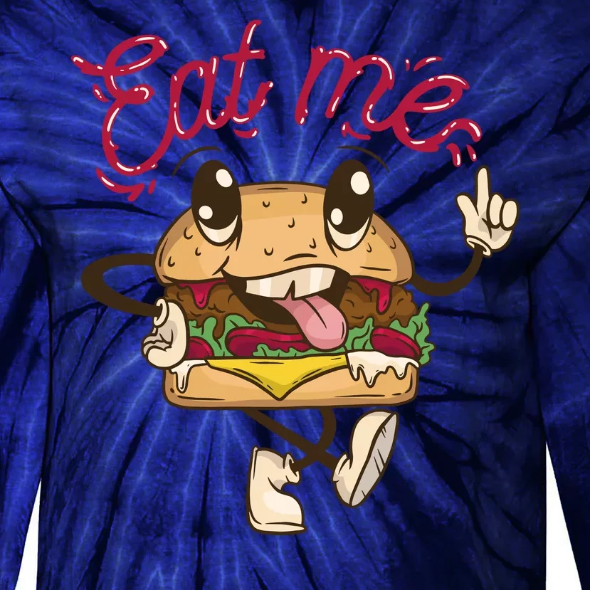 Eat Me Tasty Burger Tie-Dye Long Sleeve Shirt