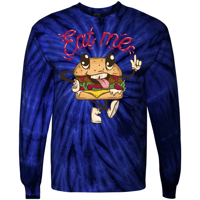 Eat Me Tasty Burger Tie-Dye Long Sleeve Shirt