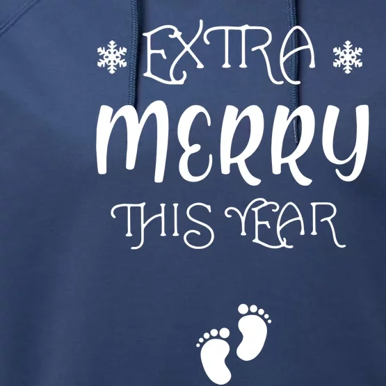 Extra Merry This Year Christmas Performance Fleece Hoodie