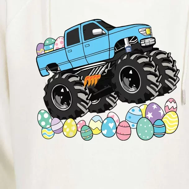 Easter Monster Truck Easter Eggs Womens Funnel Neck Pullover Hood