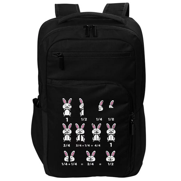 Easter Math Teacher Bunny Fractions Rabbit Impact Tech Backpack