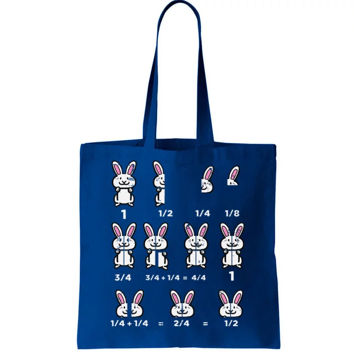 Easter Math Teacher Bunny Fractions Rabbit Tote Bag