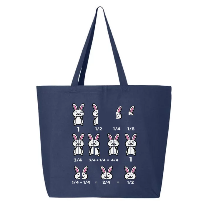 Easter Math Teacher Bunny Fractions Rabbit 25L Jumbo Tote