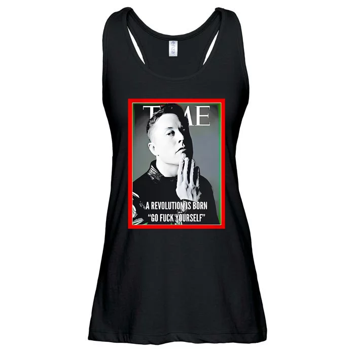 Elon Musk The Time A Revolution Is Born Go Fuck Yourself Ladies Essential Flowy Tank