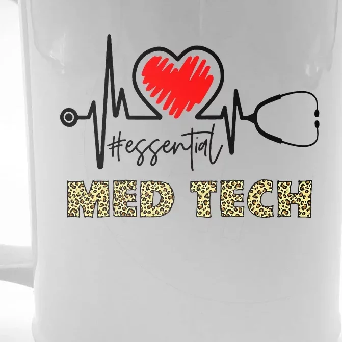 Essential Med Tech Heartbeat Med Tech Nurse Gift Front & Back Beer Stein