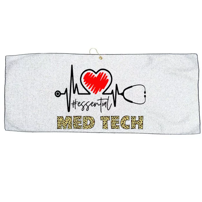 Essential Med Tech Heartbeat Med Tech Nurse Gift Large Microfiber Waffle Golf Towel