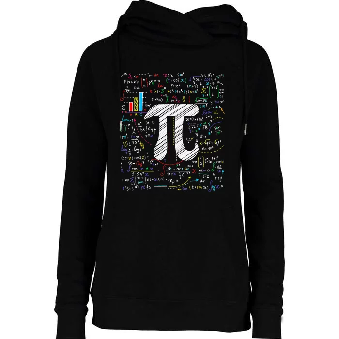 Equation Math Teacher Student Geek Pi Day Math Womens Funnel Neck Pullover Hood