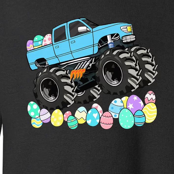 Easter Monster Truck Easter Eggs Toddler Toddler Sweatshirt