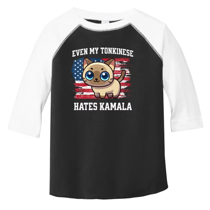 Even My Tonkinese Cat Hates Kamala Election Republican Toddler Fine Jersey T-Shirt