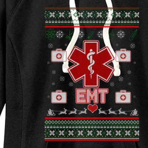 EMT Medic Ugly Christmas Sweater Women's Fleece Hoodie