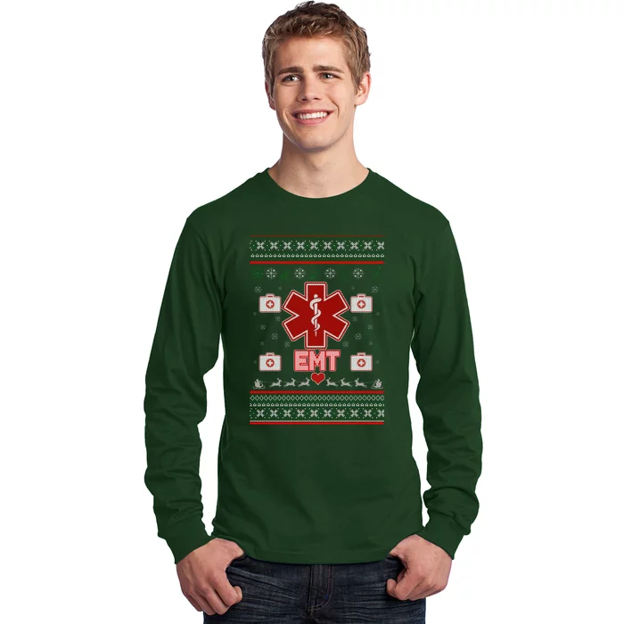 EMT Medic Ugly Christmas Sweater Long Sleeve Shirt