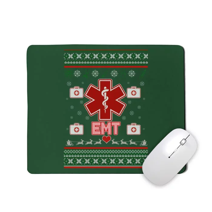 EMT Medic Ugly Christmas Sweater Mousepad