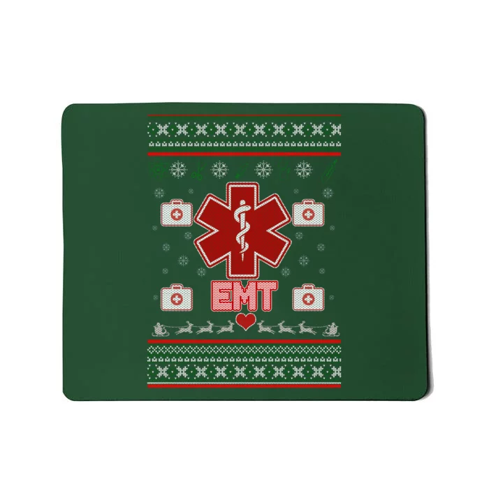 EMT Medic Ugly Christmas Sweater Mousepad