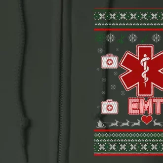 EMT Medic Ugly Christmas Sweater Full Zip Hoodie