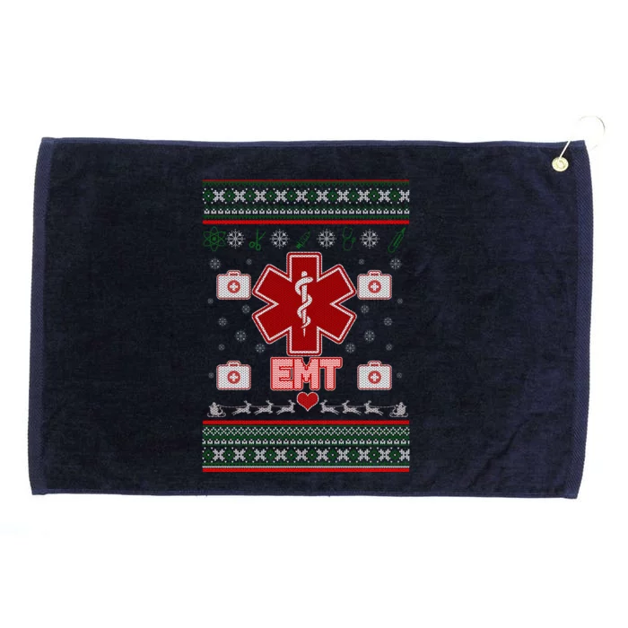 EMT Medic Ugly Christmas Sweater Grommeted Golf Towel