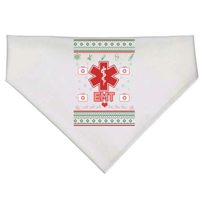 EMT Medic Ugly Christmas Sweater USA-Made Doggie Bandana