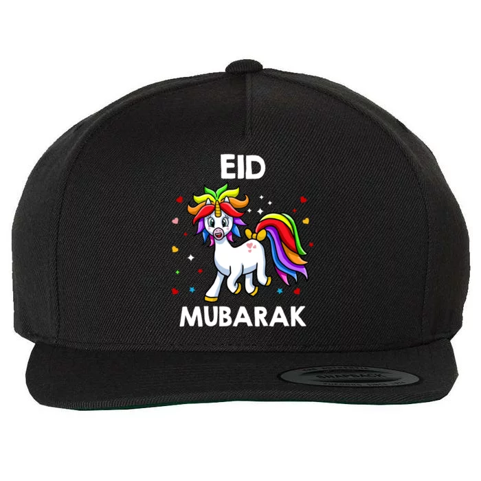 Eid Mubarak Unicorn Eid Fitr For Mom Gift Wool Snapback Cap