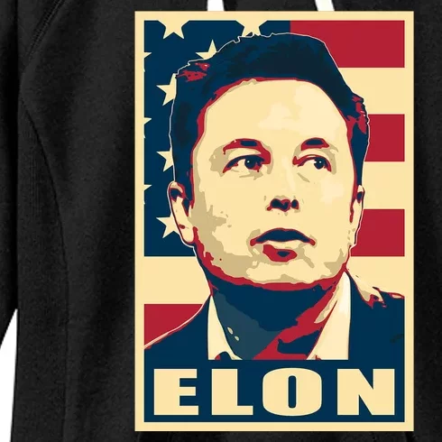 Elon Musk USA Retro Women's Fleece Hoodie