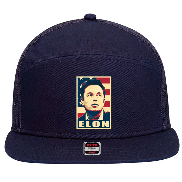 Elon Musk USA Retro 7 Panel Mesh Trucker Snapback Hat