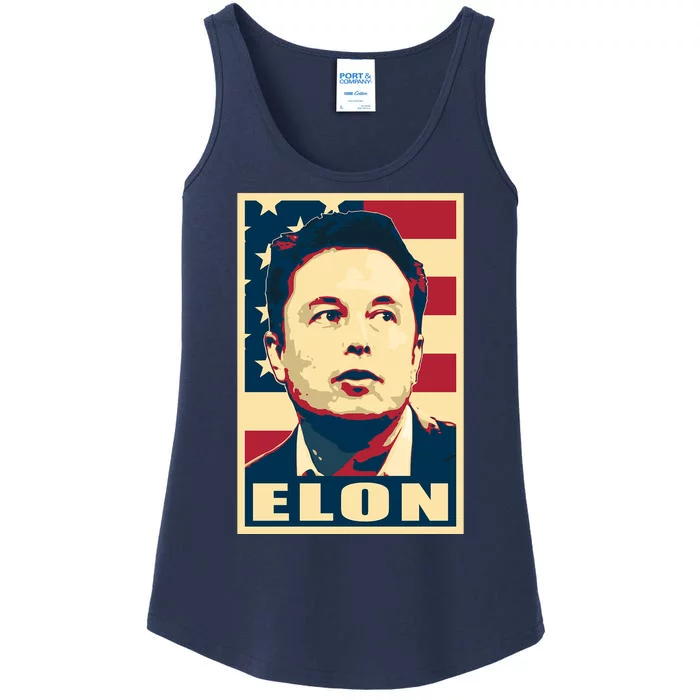 Elon Musk USA Retro Ladies Essential Tank