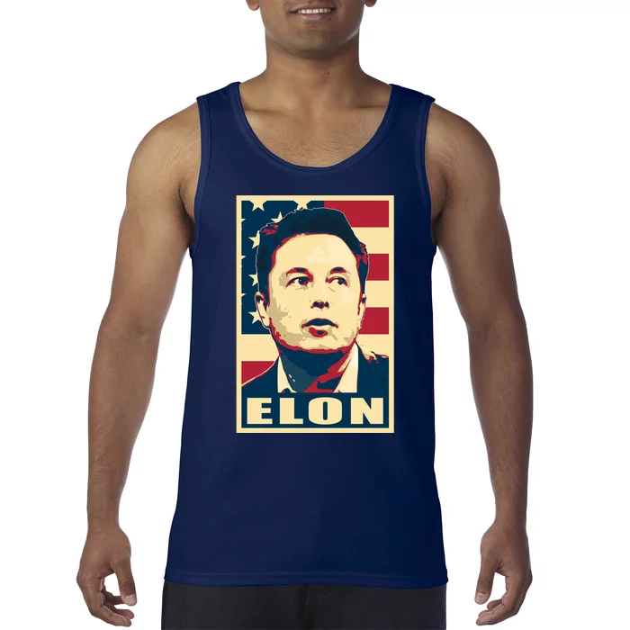 Elon Musk USA Retro Tank Top