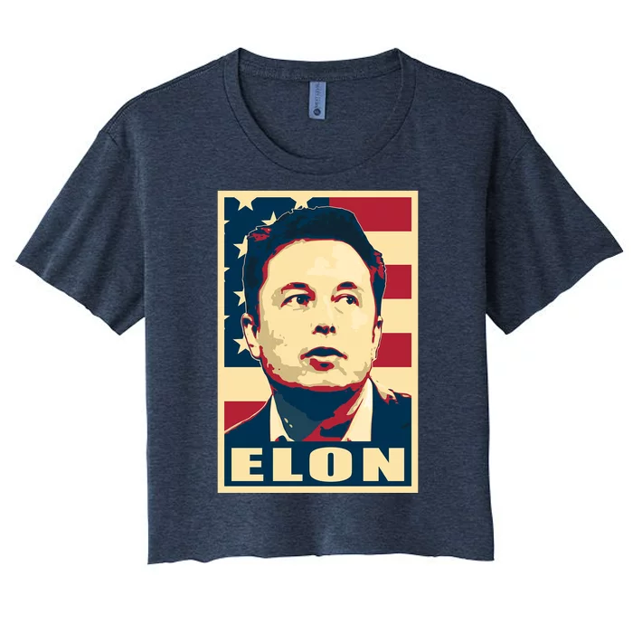 Elon Musk USA Retro Women's Crop Top Tee