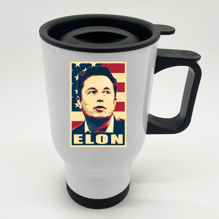 Elon Musk USA Retro Front & Back Stainless Steel Travel Mug