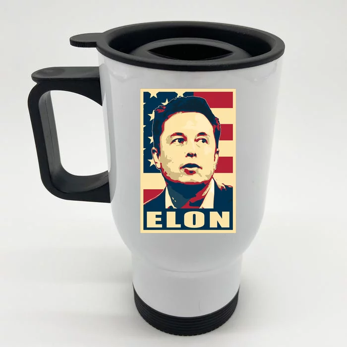 Elon Musk USA Retro Front & Back Stainless Steel Travel Mug