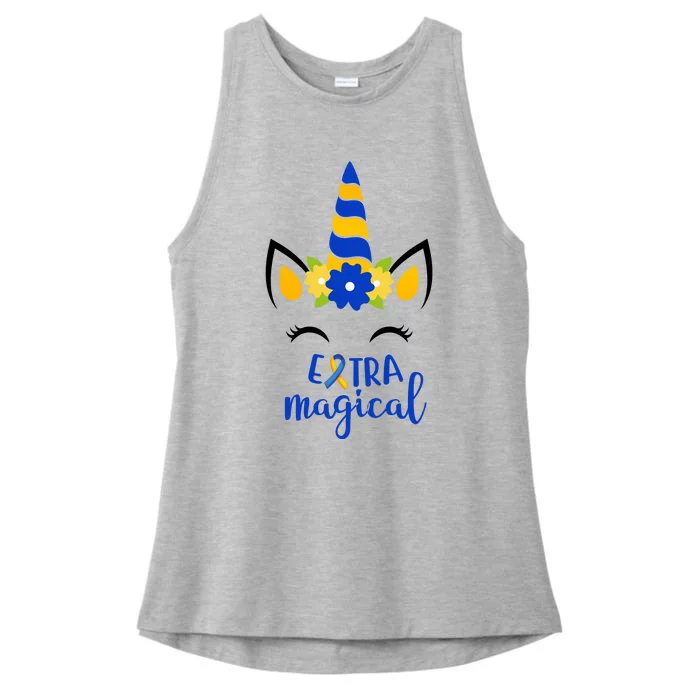 Extra Magical Unicorn Autism Awareness Ladies Tri-Blend Wicking Tank