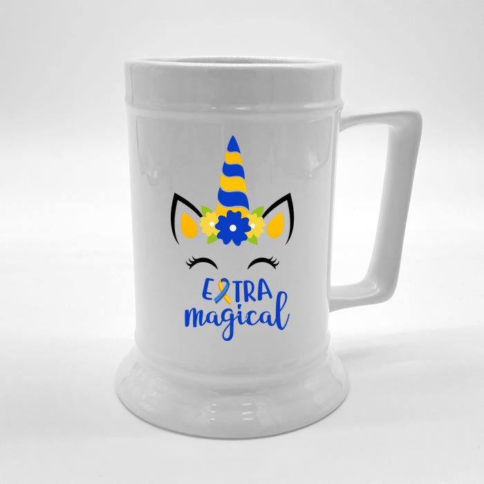 Extra Magical Unicorn Autism Awareness Front & Back Beer Stein