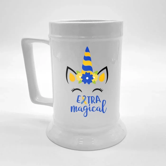 Extra Magical Unicorn Autism Awareness Front & Back Beer Stein