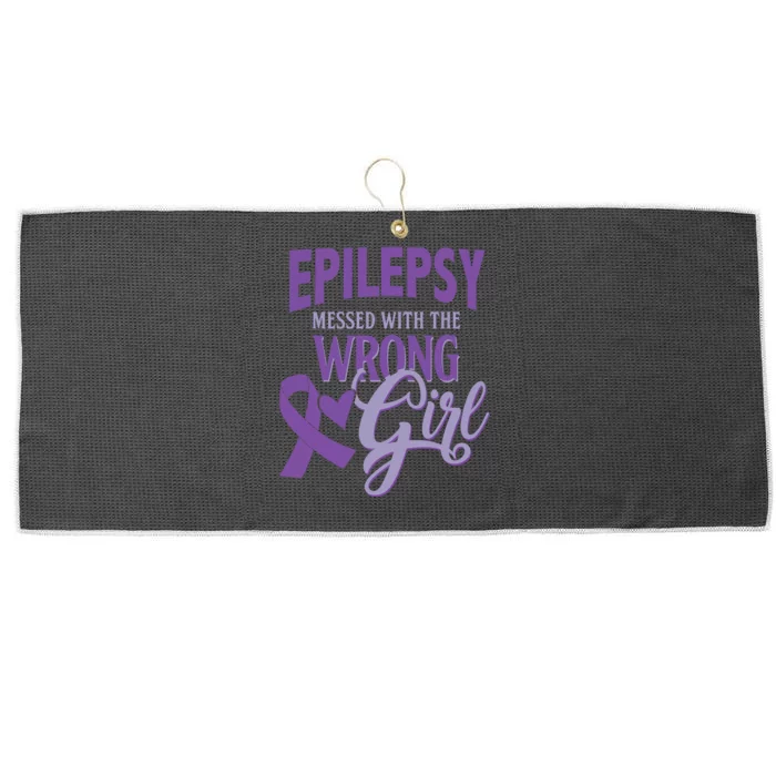 Epilepsy Messed With The Wrong Girl Large Microfiber Waffle Golf Towel