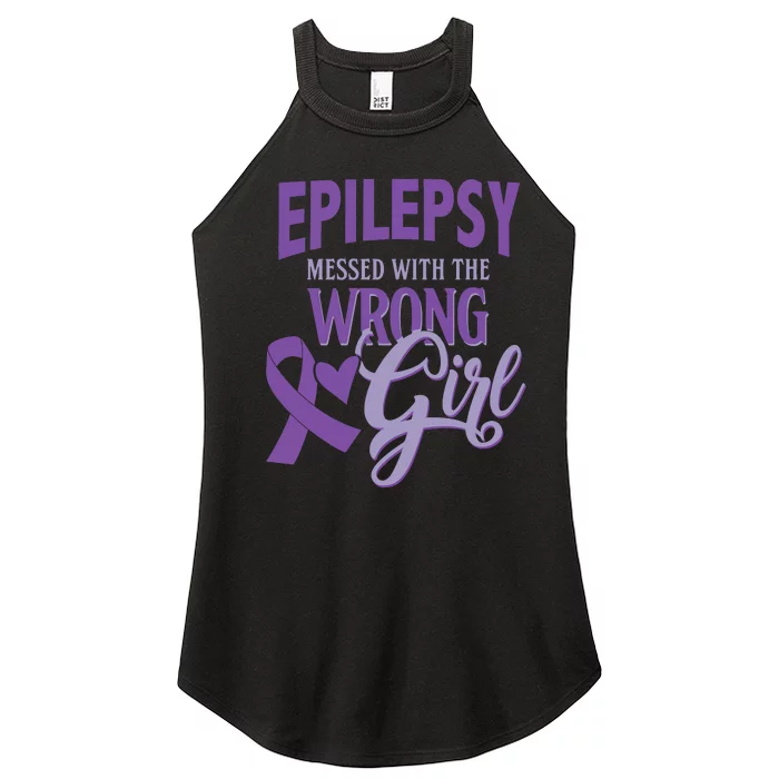 Epilepsy Messed With The Wrong Girl Women’s Perfect Tri Rocker Tank