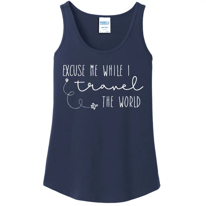 Excuse Me While I Travel The World Ladies Essential Tank