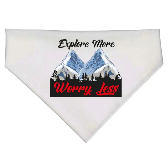 Explore More Worry Less Hiking Climbing Camping Hiker Gift USA-Made Doggie Bandana